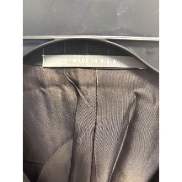 Mens Gray Pinstripe Suit Jacket Two-Button Classic Fit Formal Wear - Picture 8 of 15